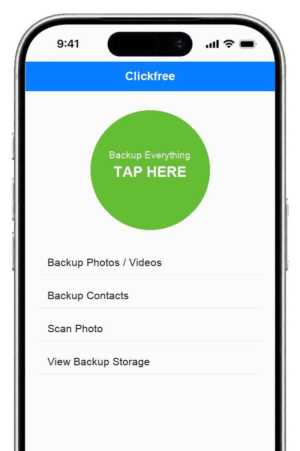 Backup demonstration cycling through photos and confirming backup was successful